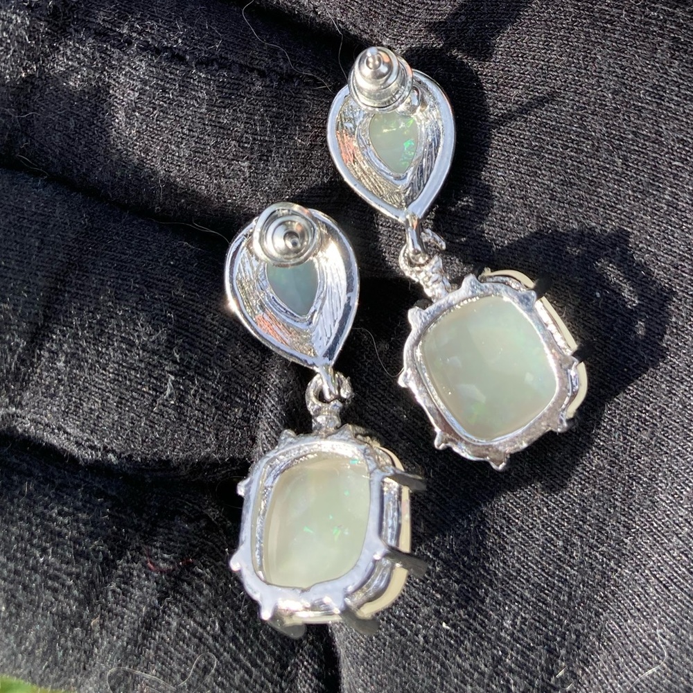 Genuine Fire Opal Earrings - Picture 10 of 12